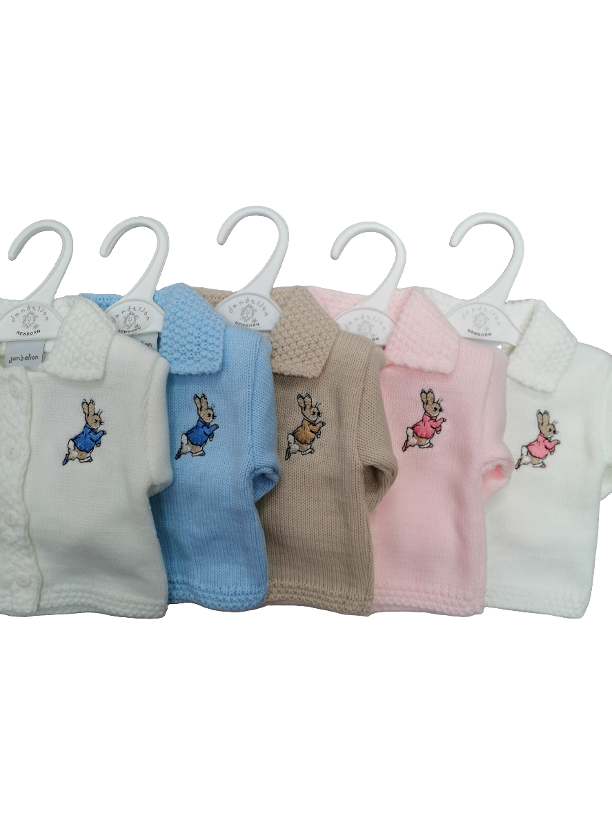 Running rabbit dandelion cardie with collar 5 colours