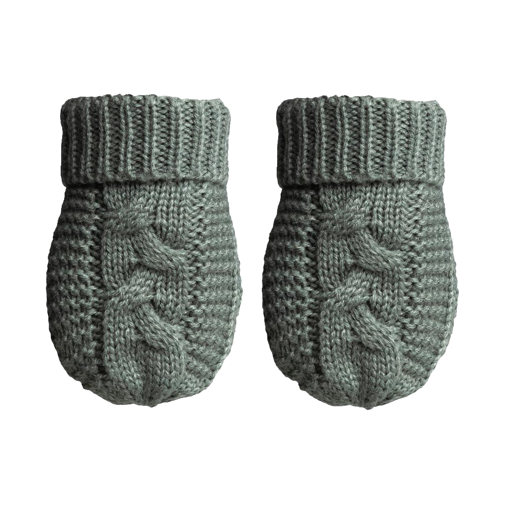 Knitted cable pattern mitts