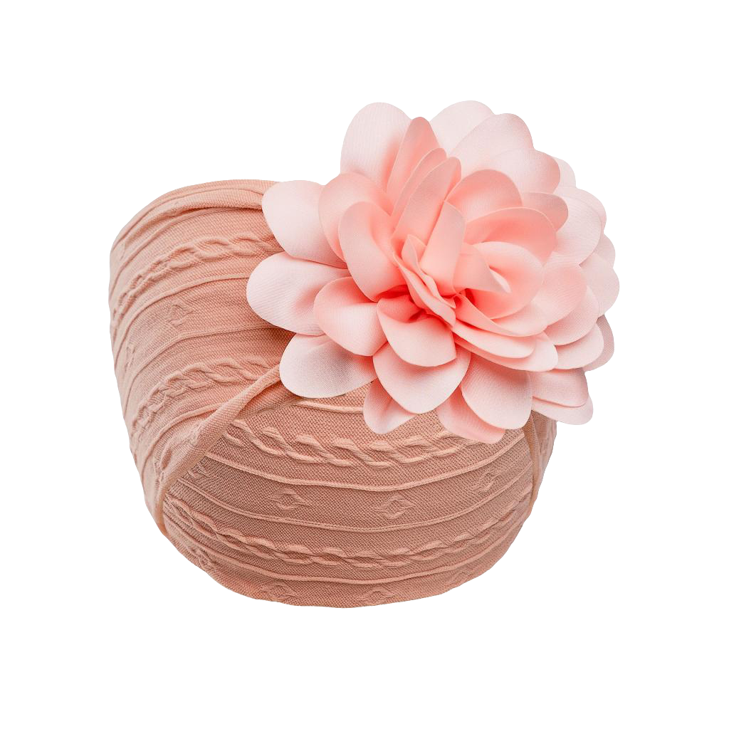 Baby girls stretch headband with large 3d flower comes in various colours