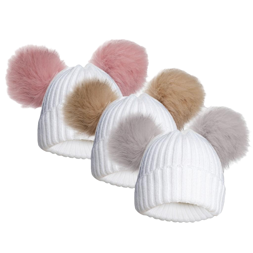 Baby Boys and Girls Knitted pom pom hats newborn / 12 months