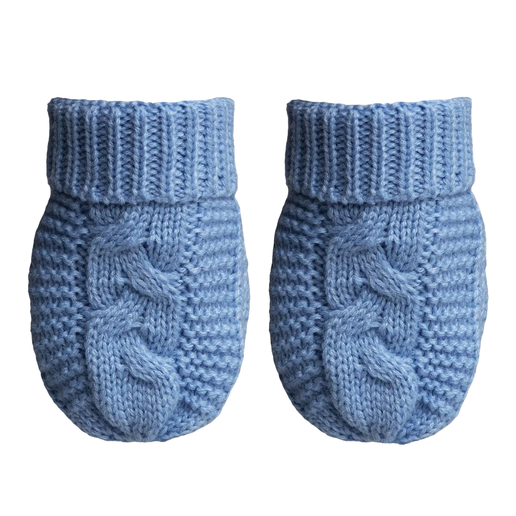 Knitted cable pattern mitts