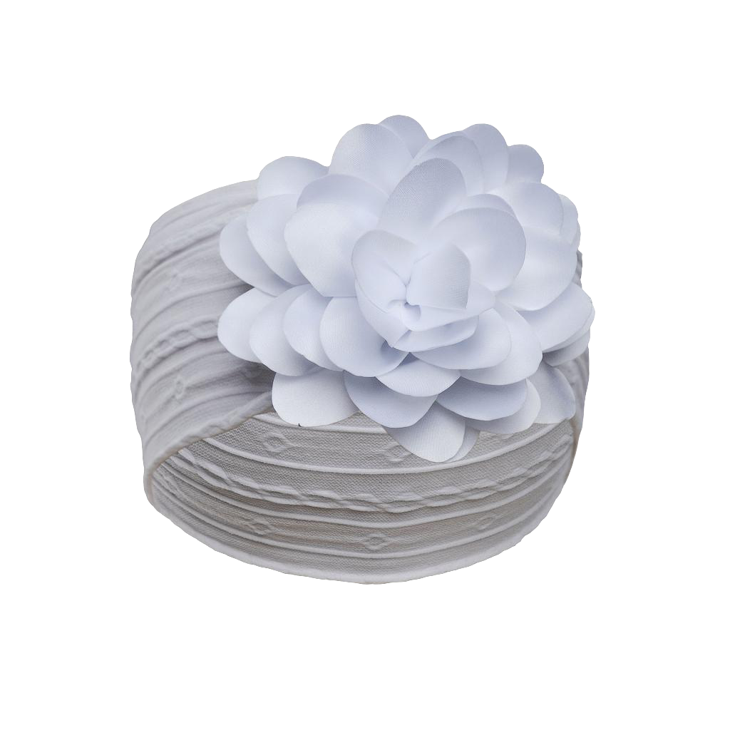 Baby girls stretch headband with large 3d flower comes in various colours