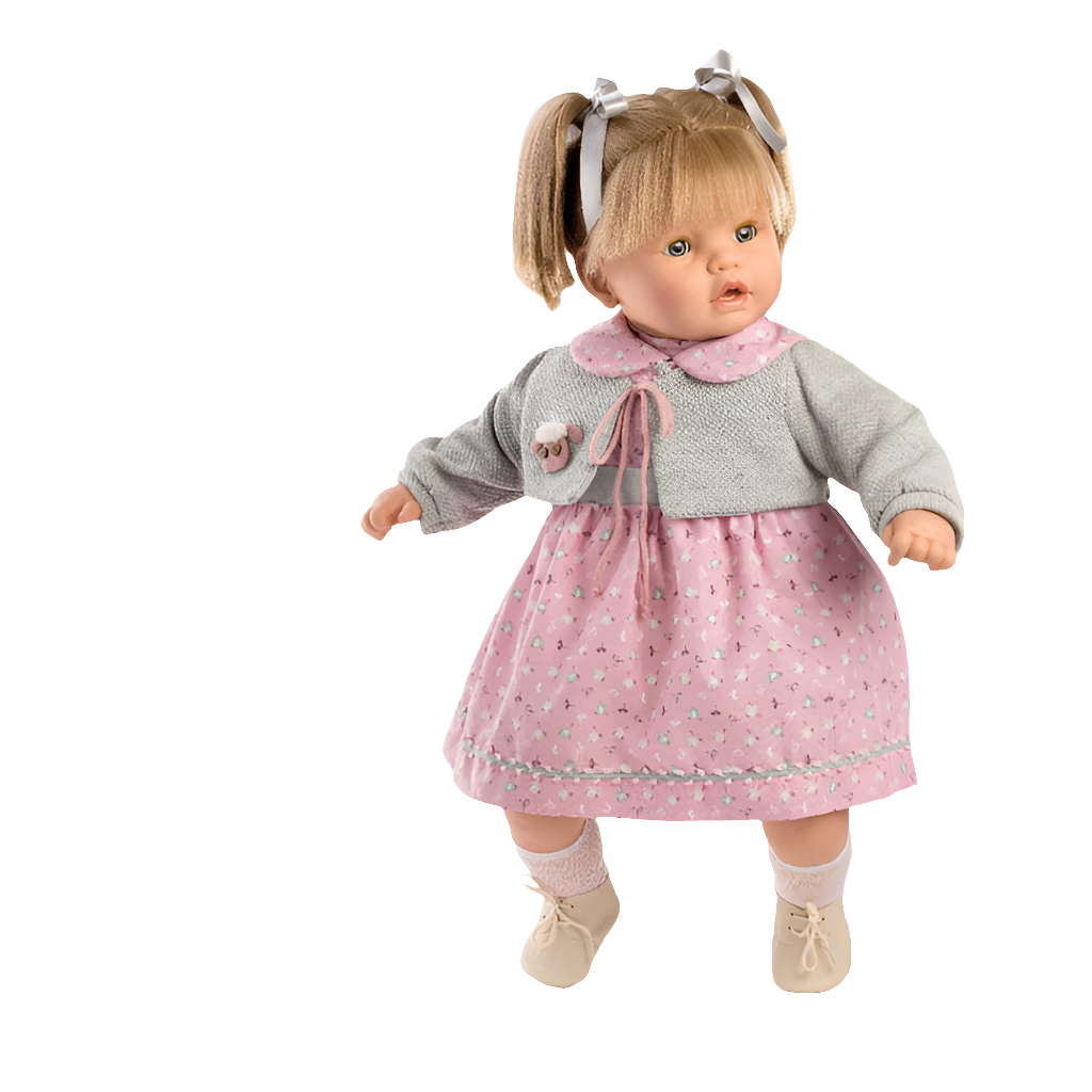 Spanish toddler crying doll comes in a beautiful dress and cardie size 62 cm