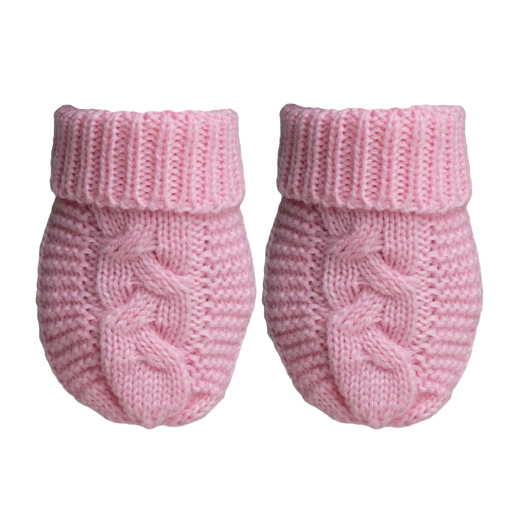 Knitted cable pattern mitts