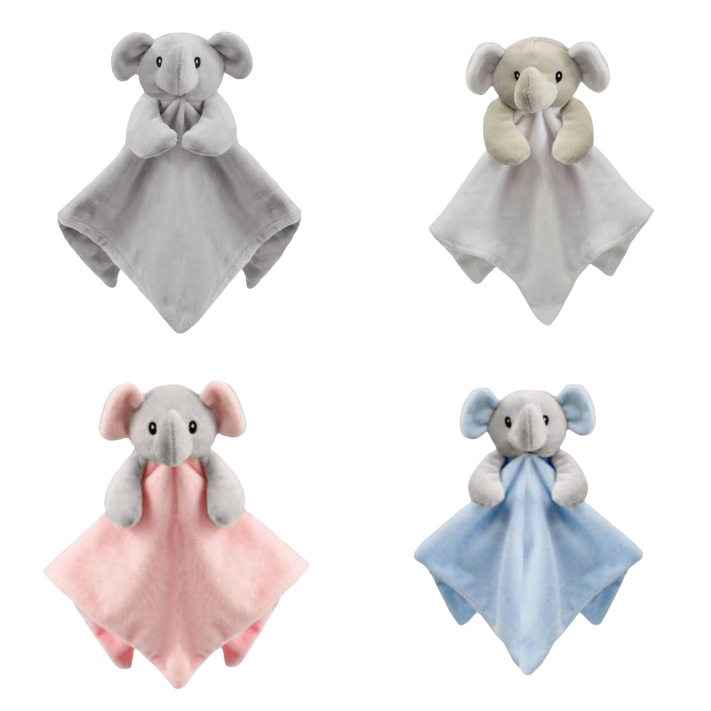 Babys plush elephant comforter