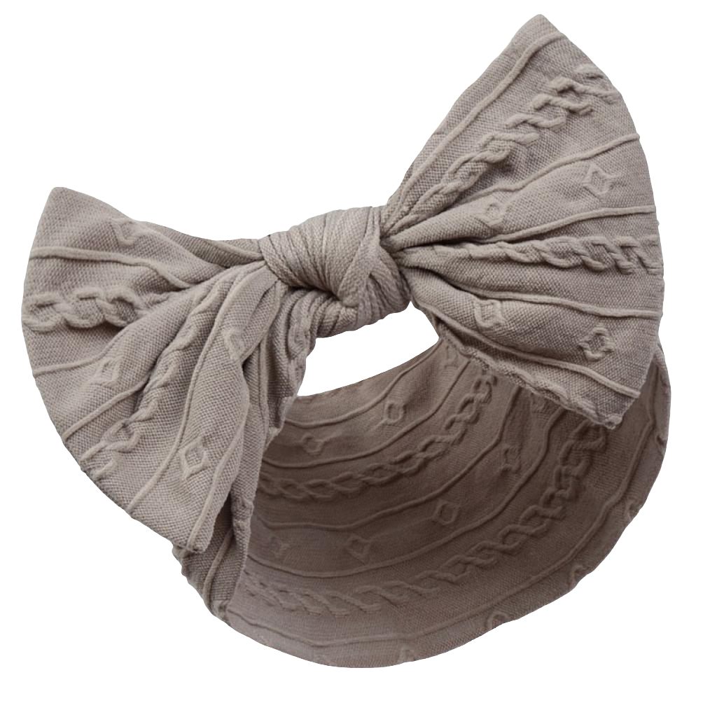 Baby girls cable design headbands with large bow comes in various colours