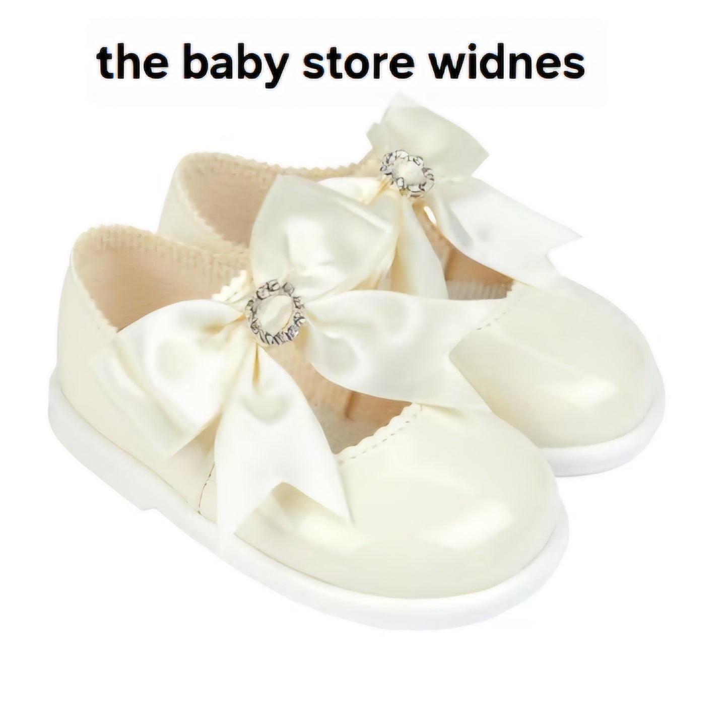 Baypods baby girls hard sole walking shoes with large bow