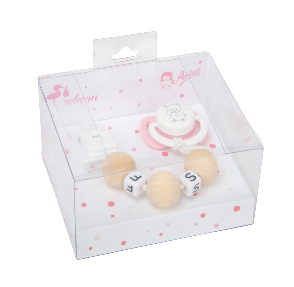 Spanish dolls wooden beads dummy chain with clip