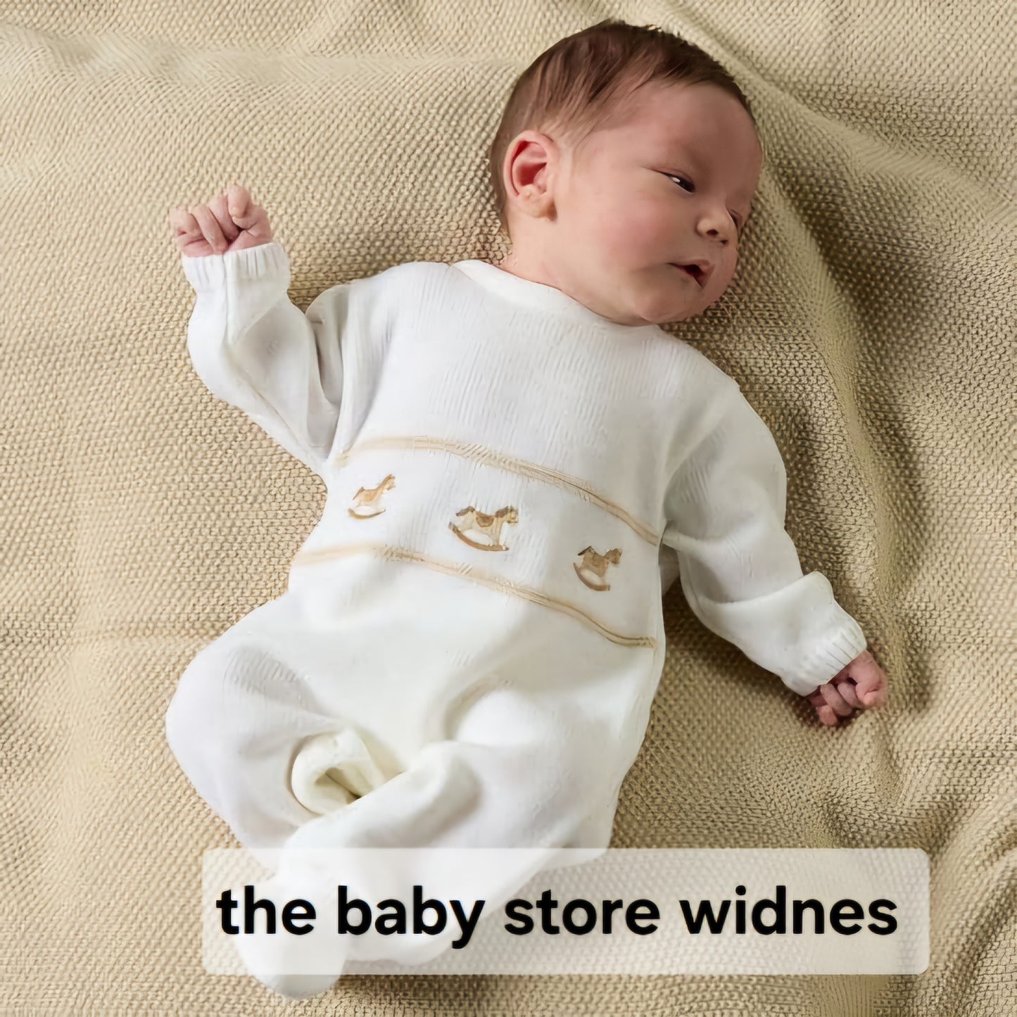 Dandelion knitted sleepsuit with Rocking horse embroidery beautiful outfit