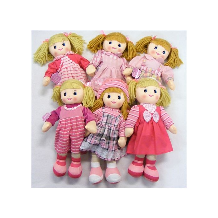 Girls white rag dolls 2 sizes various outfits