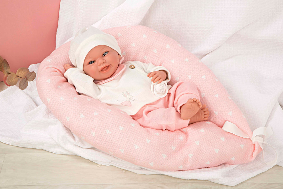 Spanish newborn doll comes with cushion and dummy