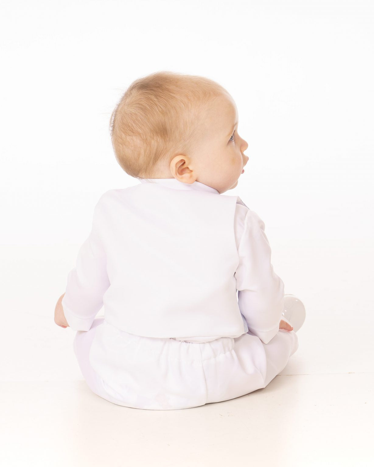 Boys 4 piece christening suit colour blue / white
