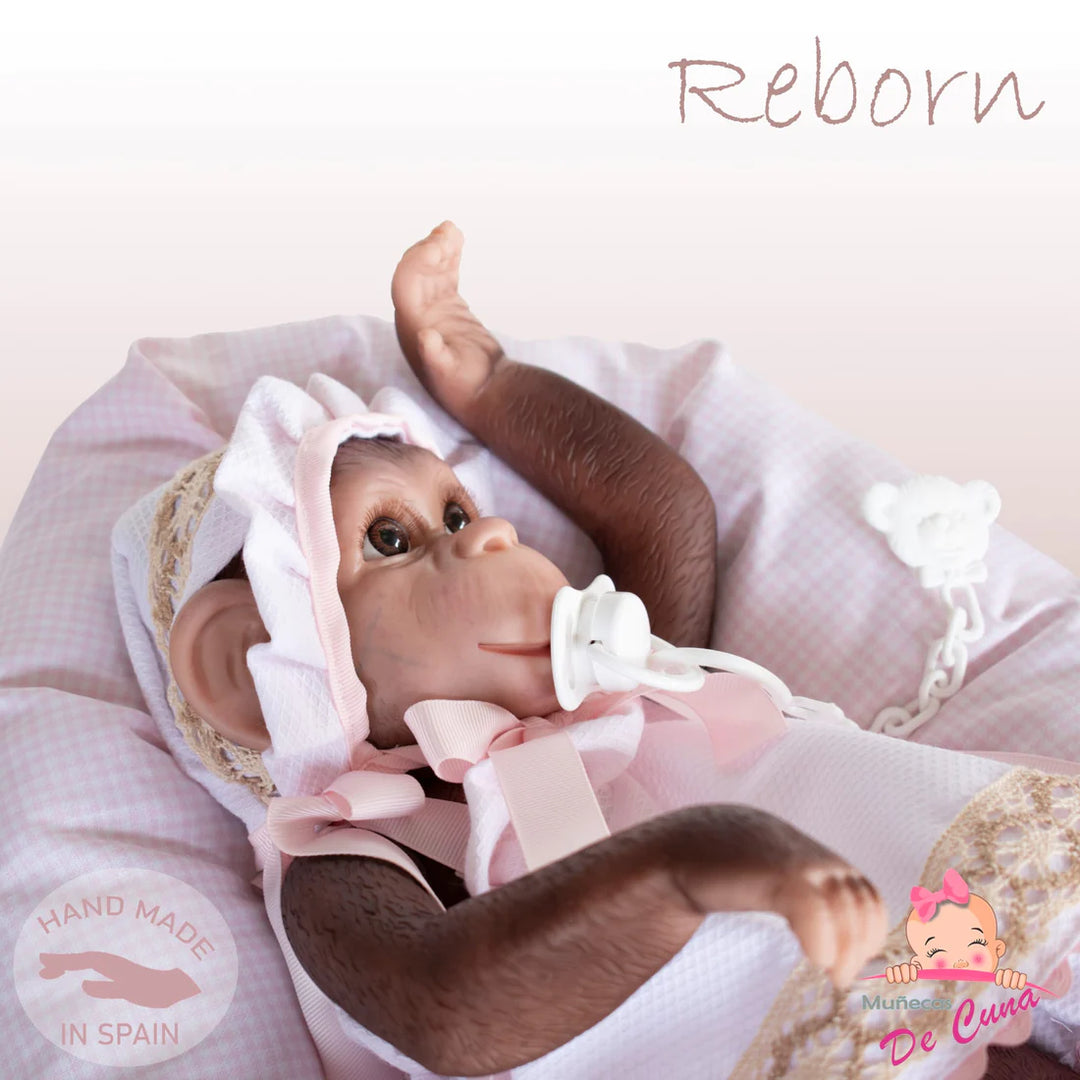 Spanish reborn monkey doll comes with blanket and dummy
