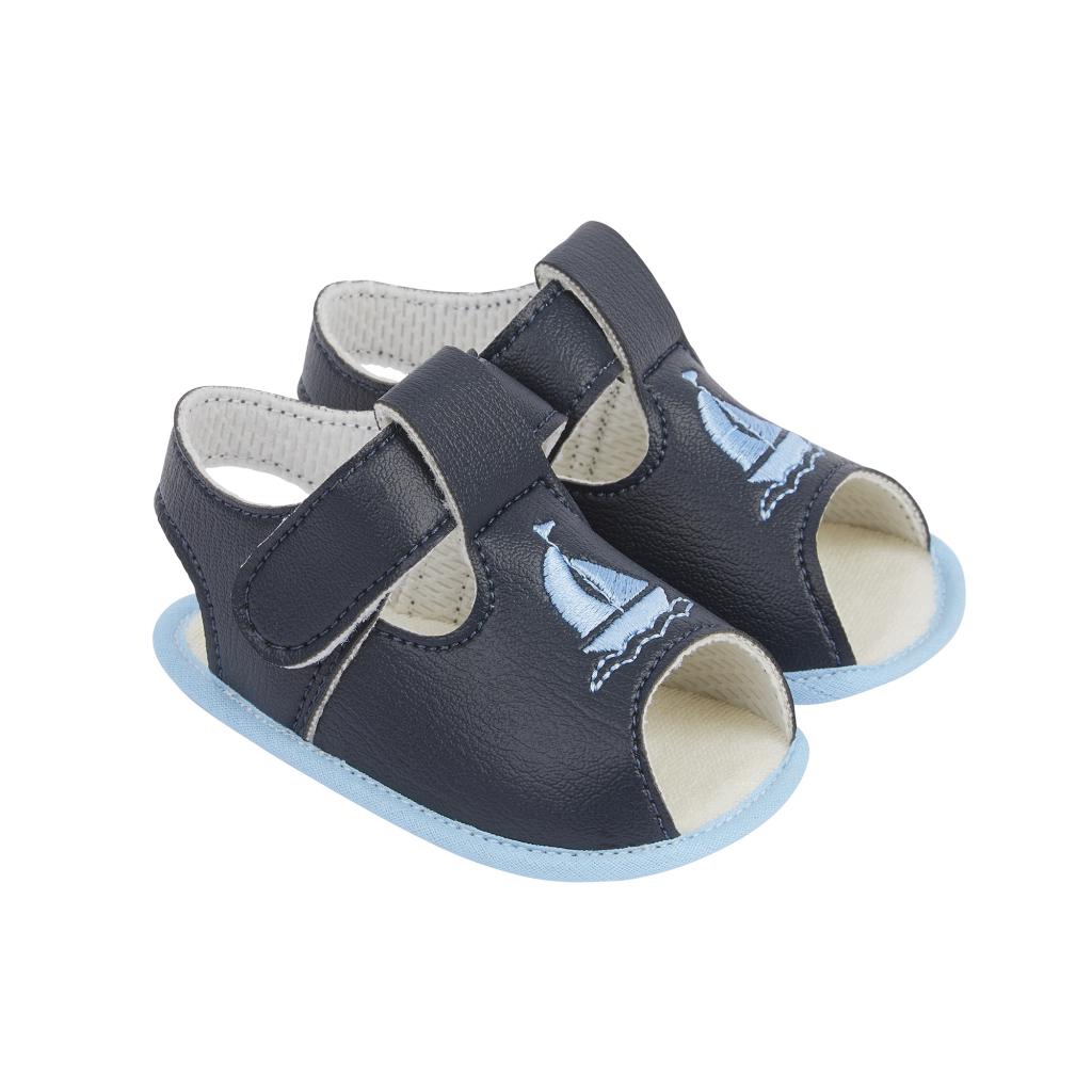 Baypods baby Boys soft sole sandals with boat embroidery