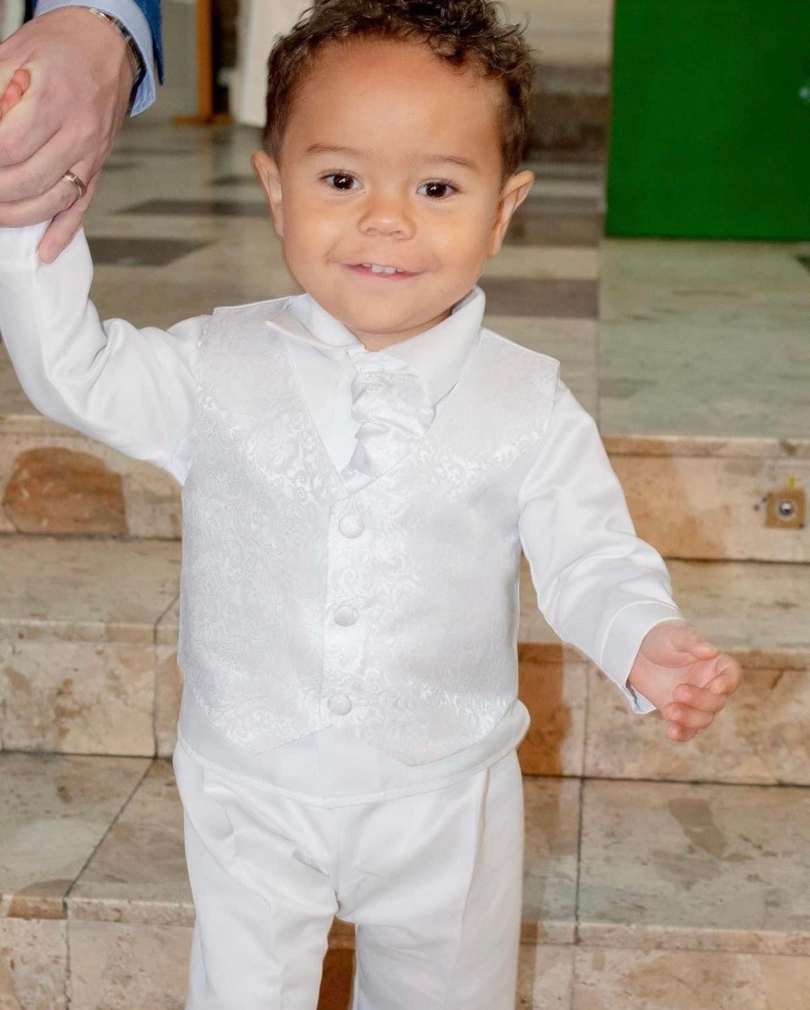 Boys 4 piece christening suit colour white