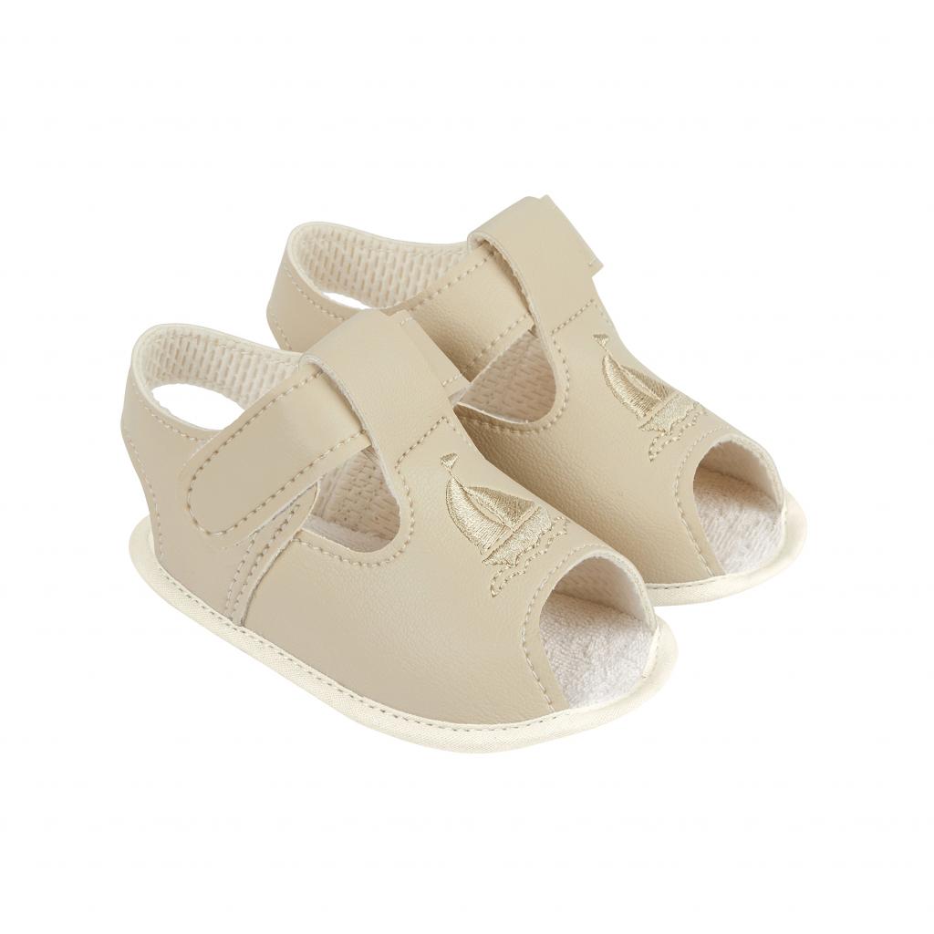 Baypods baby Boys soft sole sandals with boat embroidery