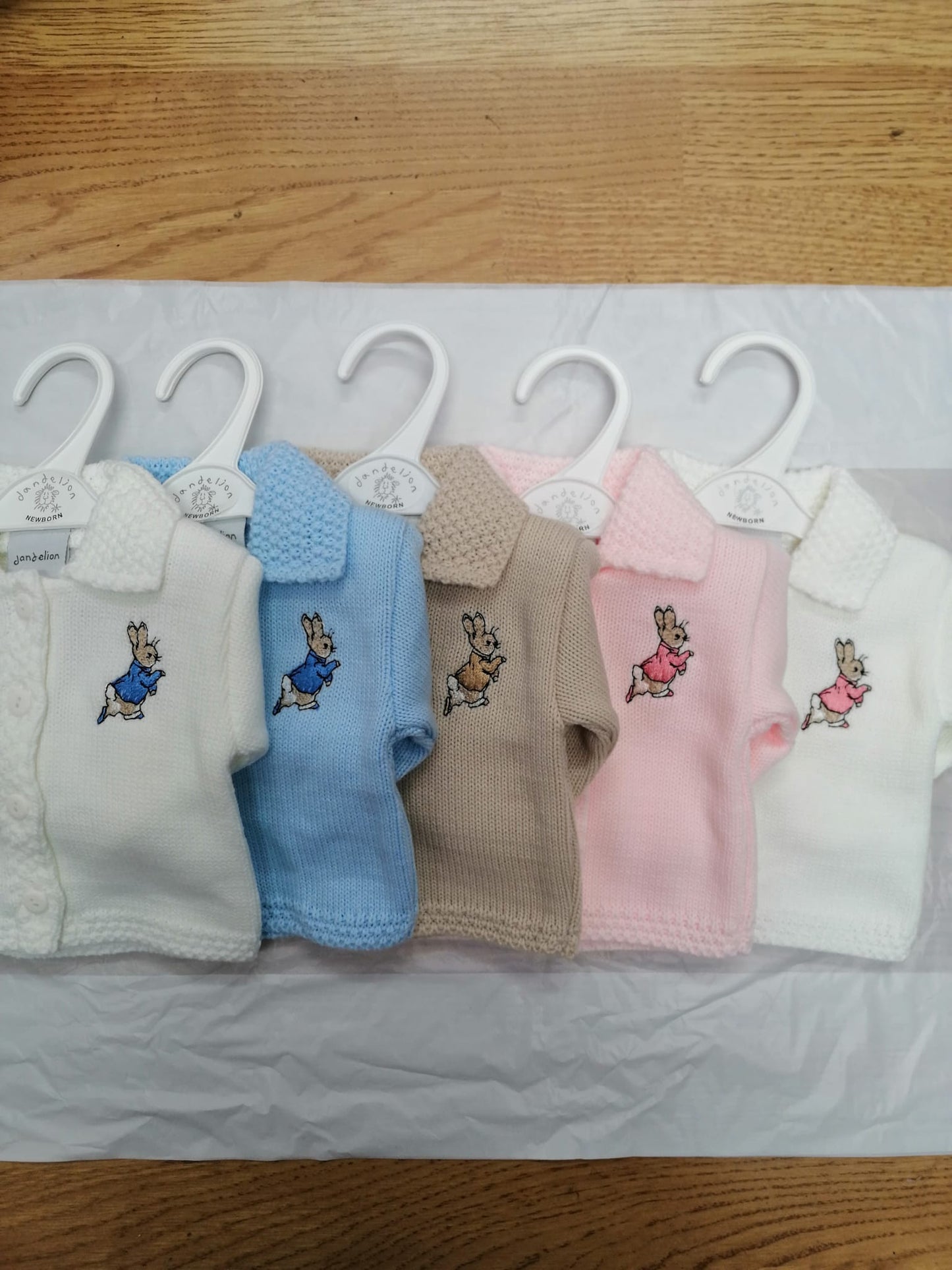 Running rabbit dandelion cardie with collar 5 colours