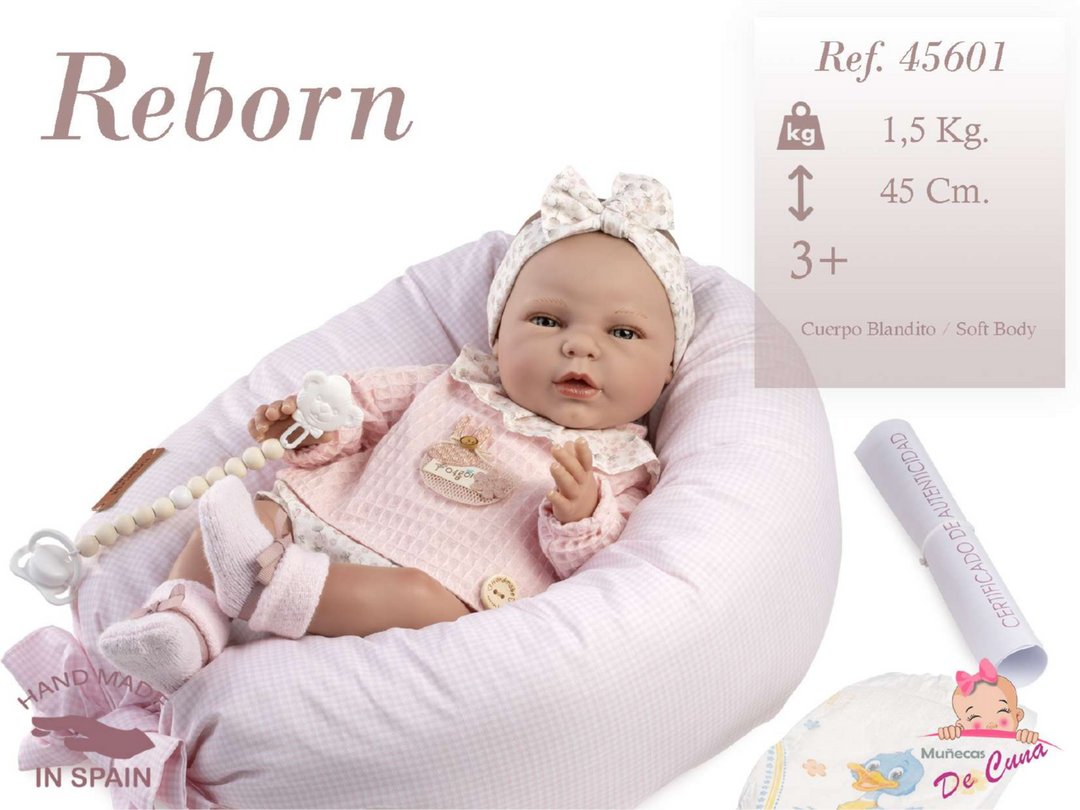 Spanish reborn doll comes with cushion and dummy