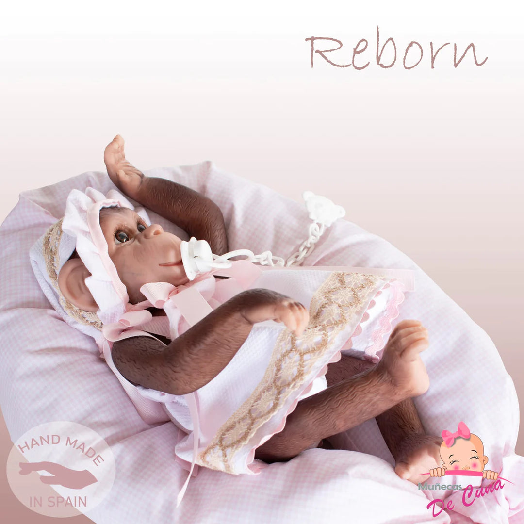Spanish reborn monkey doll comes with blanket and dummy