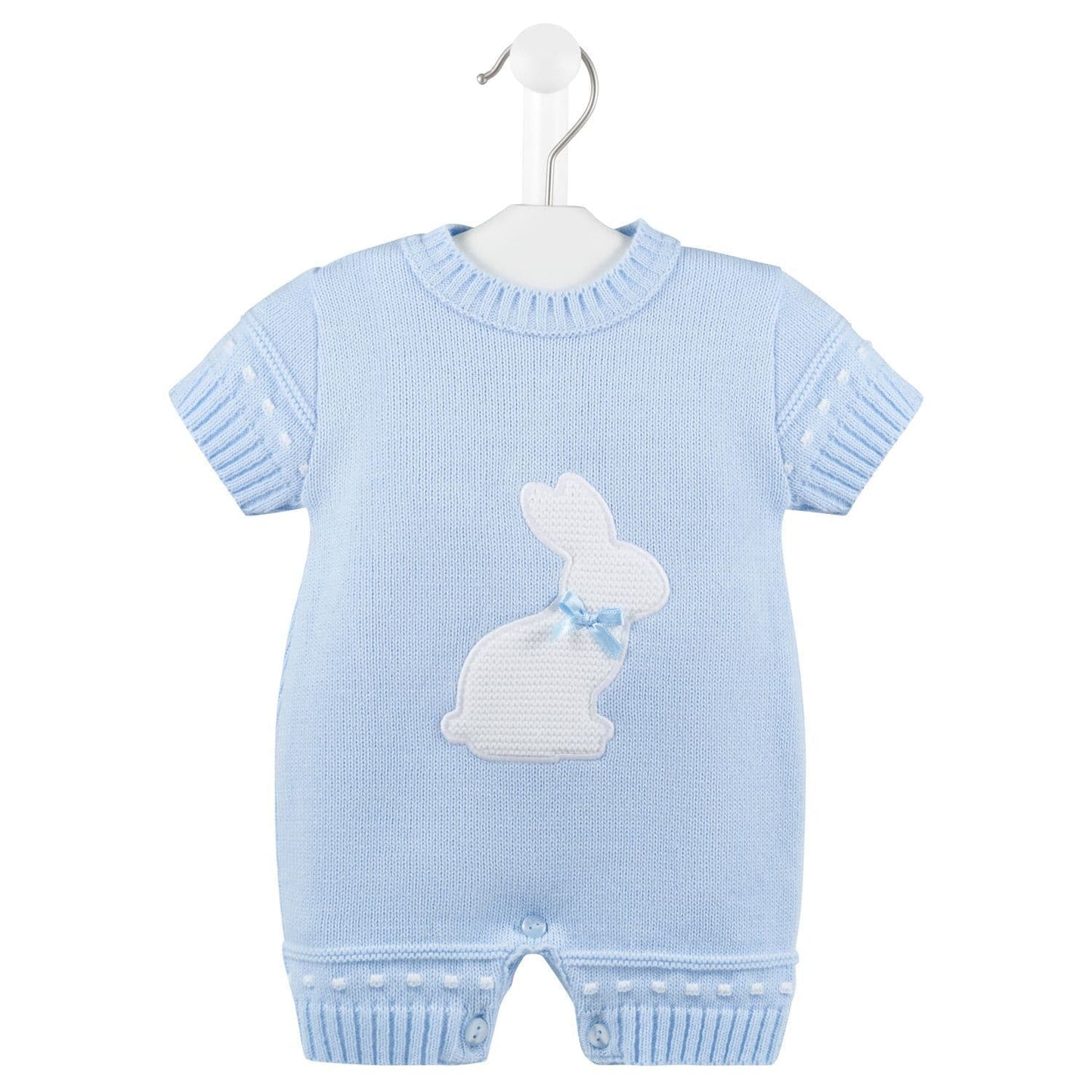 Dandelion baby Boys or girls knitted romper with rabbit design embroidery