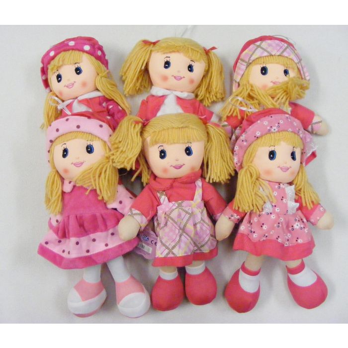 Girls white rag dolls 2 sizes various outfits