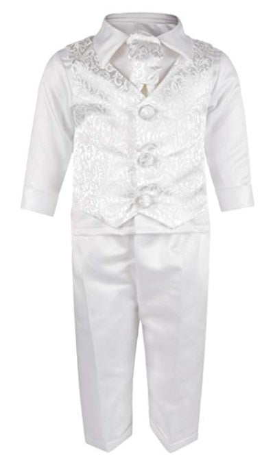 Boys 4 piece christening suit colour white