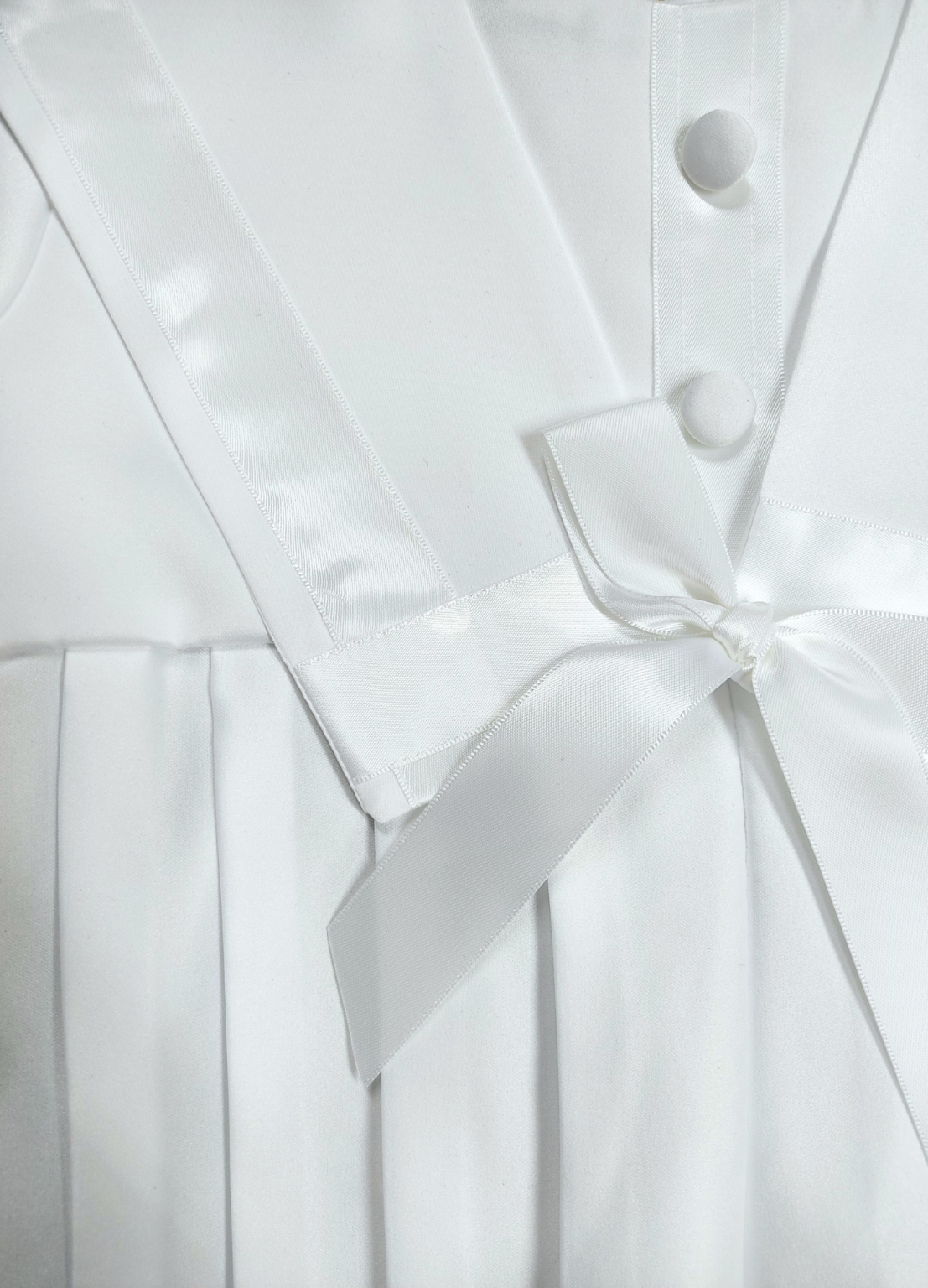 Boys sailor pleated style christening romper with hat colour white