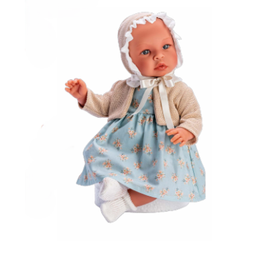 Spanish  newborn doll comes in a beautiful  dress and bonnet size  43 cm