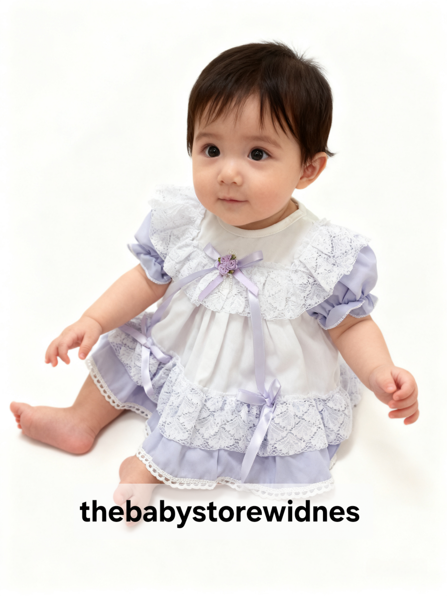 Baby girls  frilly  lined  dress with knickers