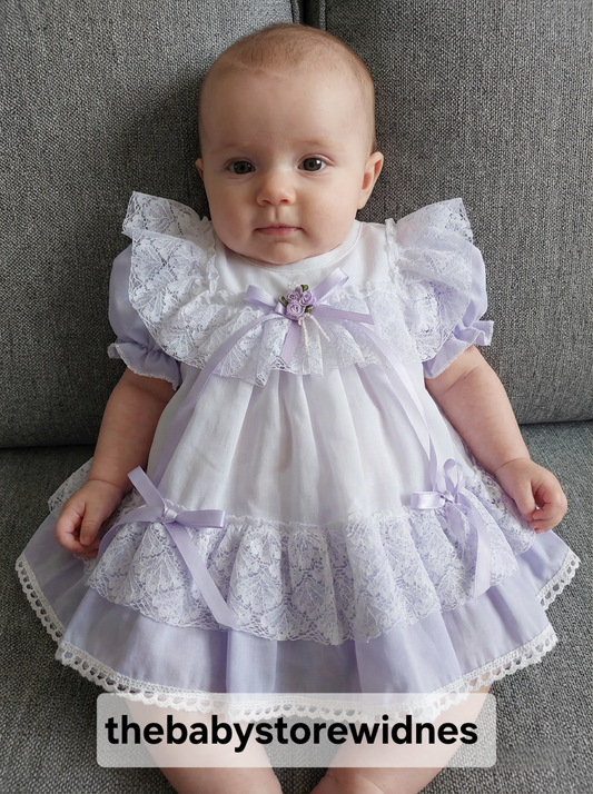 Baby girls  frilly  lined  dress with knickers