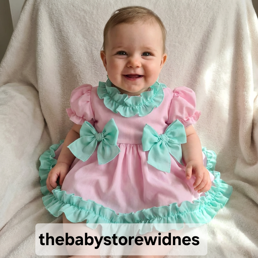 Girls dress with bows and bloomers