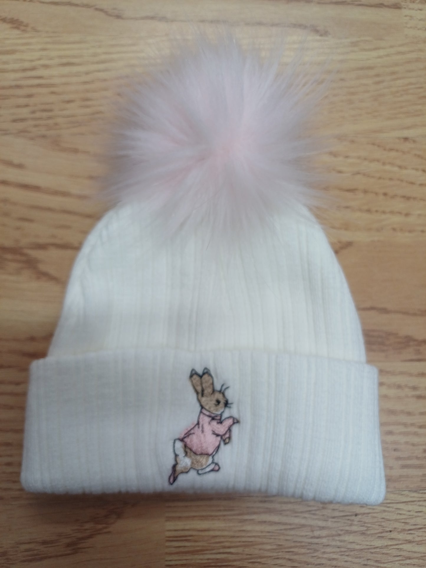 Baby Boys and girls  peter rabbit single pom hats