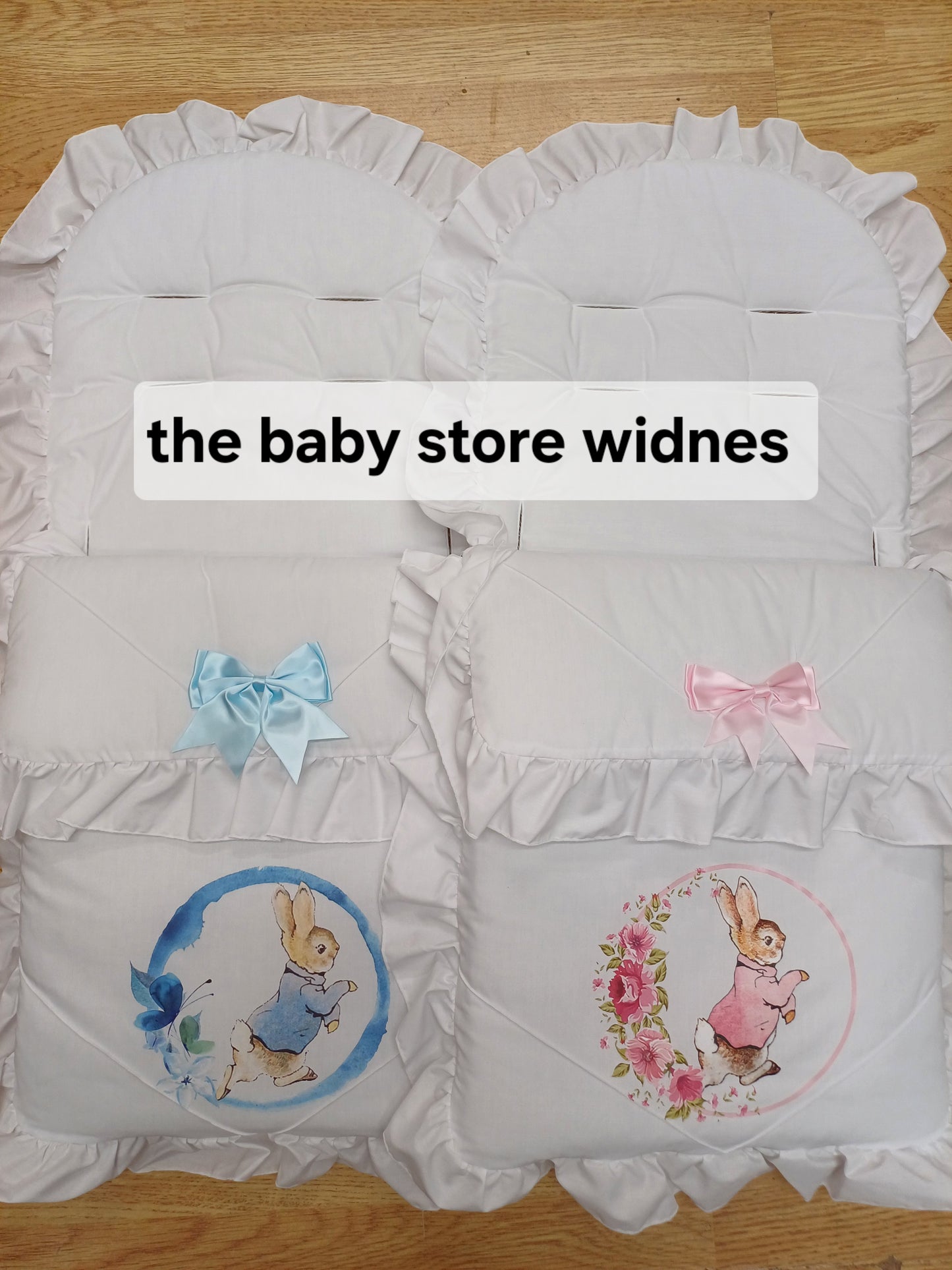 Baby Boys or girls universal fit  pram cosytoes footmuff pram set with peter rabbit themed  print