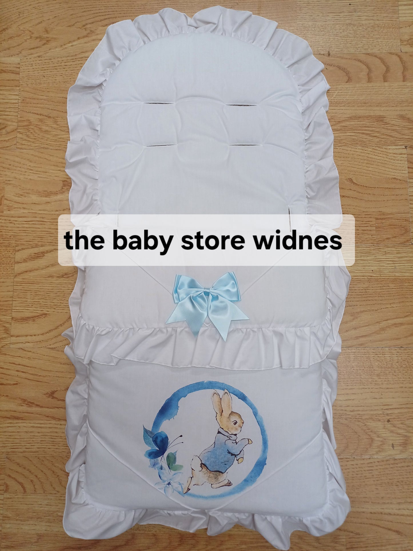 Baby Boys or girls universal fit  pram cosytoes footmuff pram set with peter rabbit themed  print