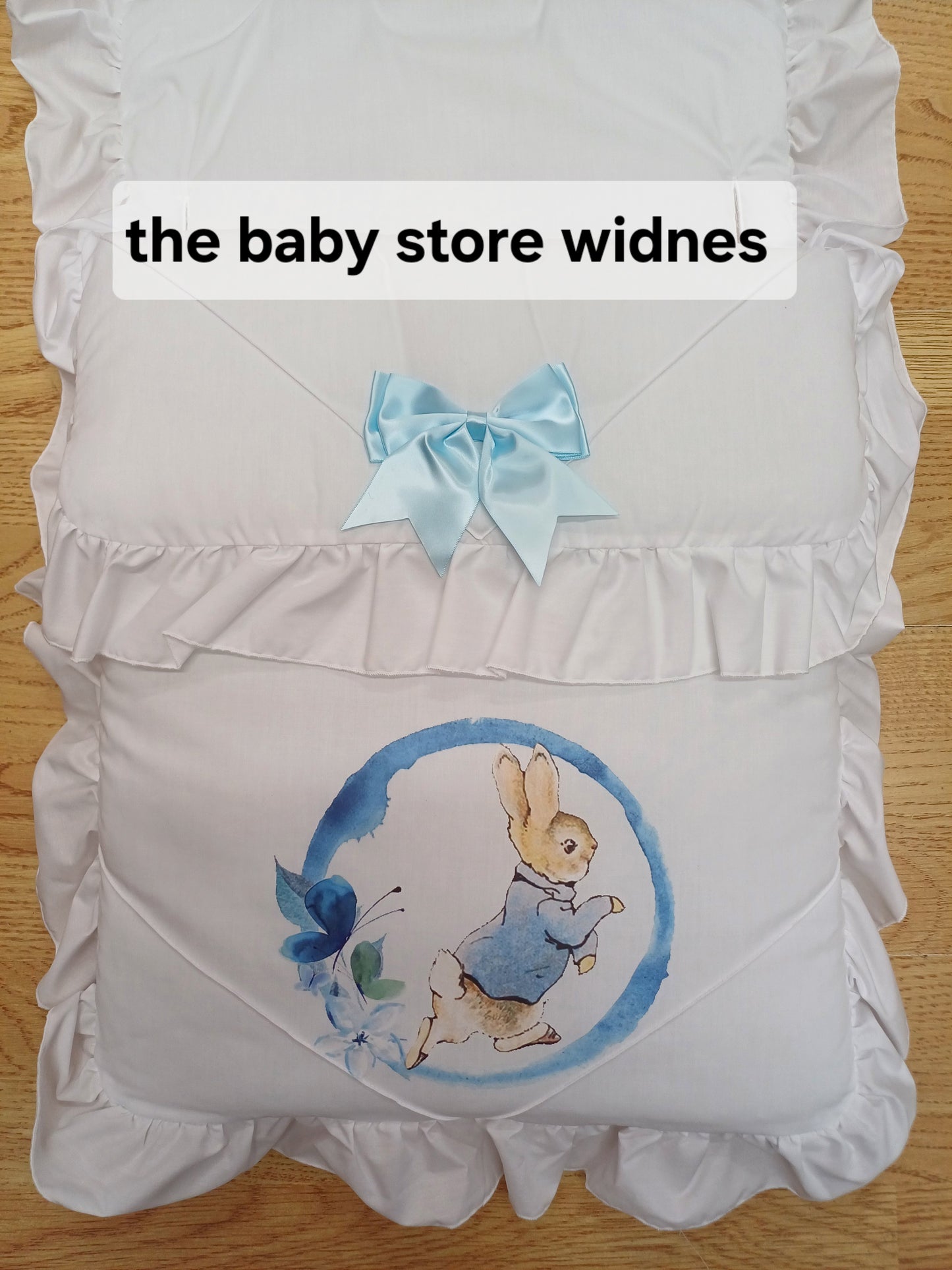 Baby Boys or girls universal fit  pram cosytoes footmuff pram set with peter rabbit themed  print