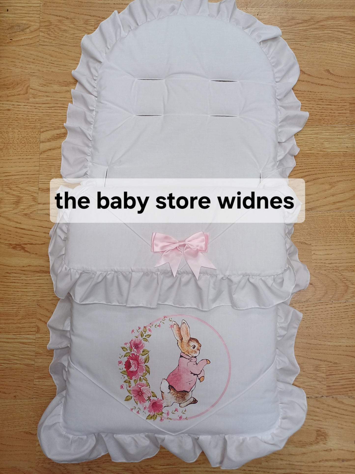 Baby Boys or girls universal fit  pram cosytoes footmuff pram set with peter rabbit themed  print