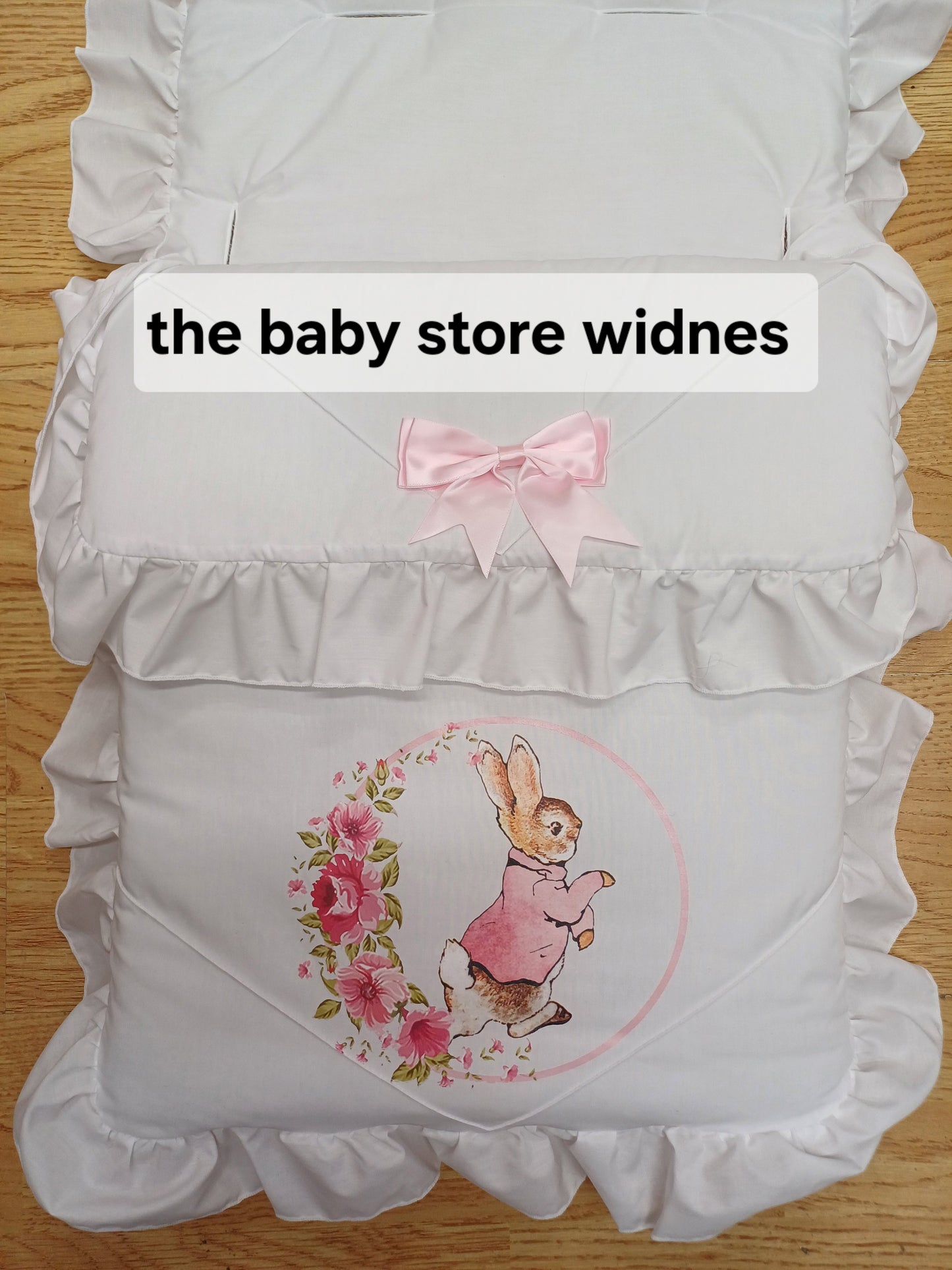 Baby Boys or girls universal fit  pram cosytoes footmuff pram set with peter rabbit themed  print