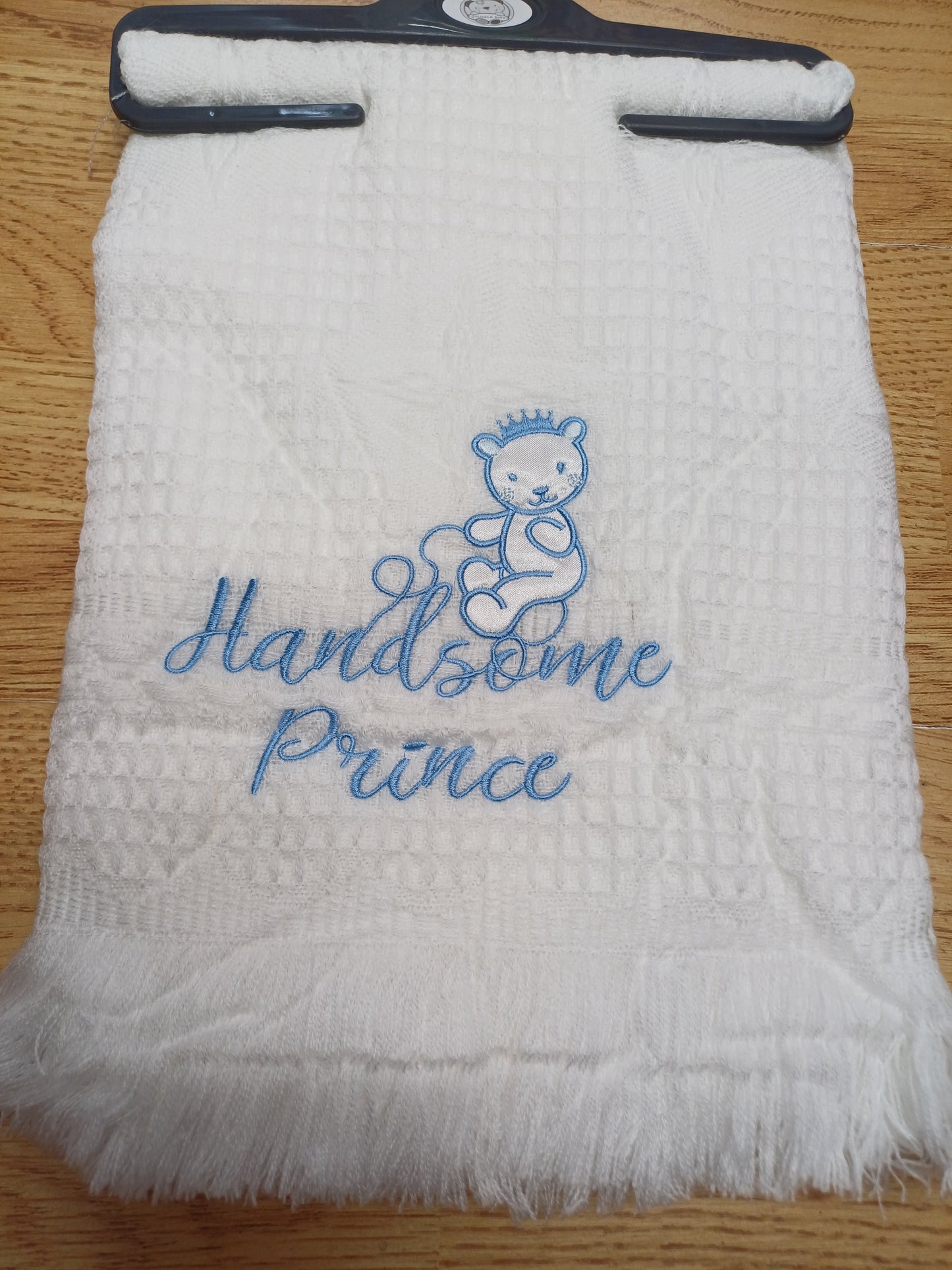 Boys  blanket  / shawl embroidered with  handsome prince