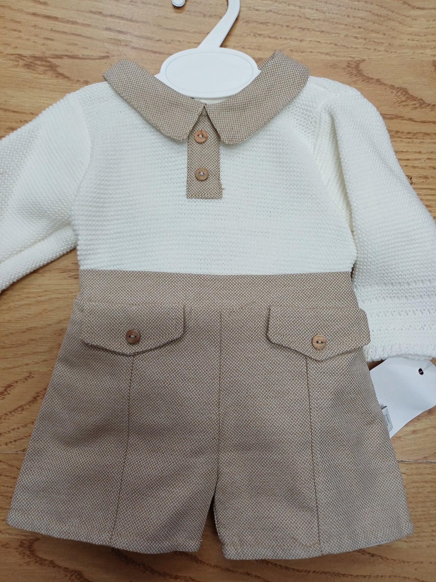 Boys 2 piece set with  shorts and knitted top