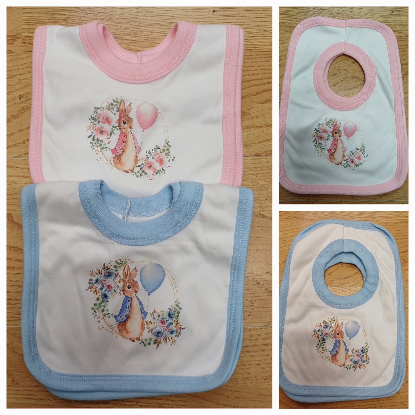 Boys girls peter rabbit design bibs