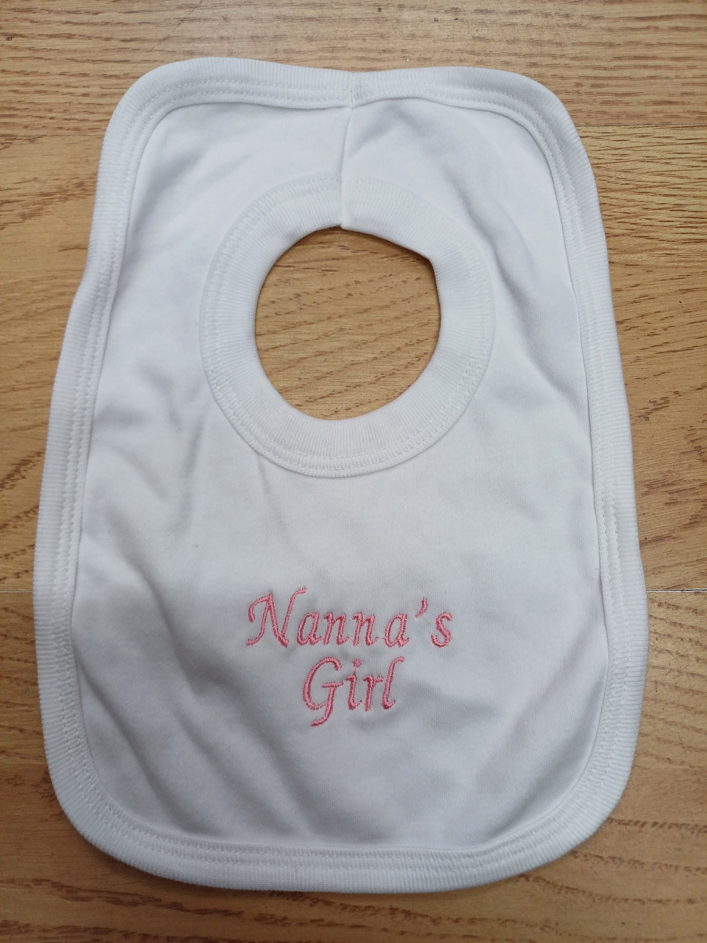 Baby Boys or Girls cotton bibs  nanna's boy or girl embroidery