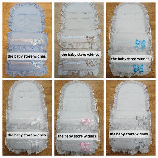 Baby Boys or Girls  universal fit pram cosytoes footmuff pram set with bows