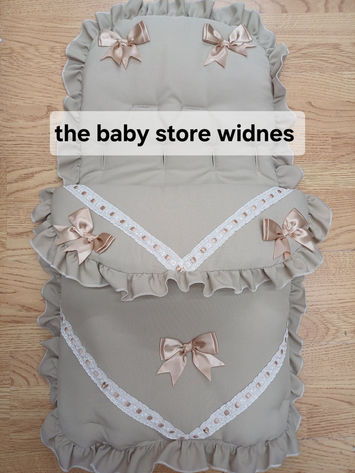 Babys unisex universal fit pram cosytoes footmuff pram set with bows pram