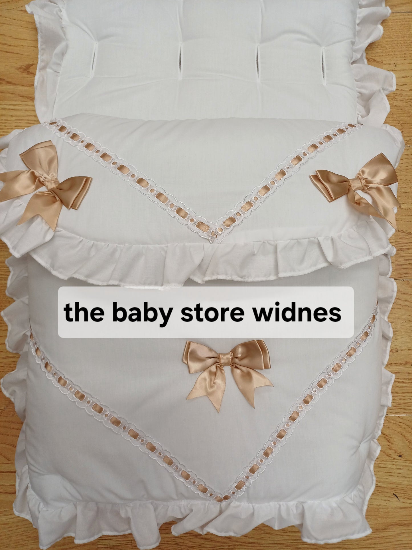 Babys unisex universal fit pram cosytoes footmuff pram set with bows pram