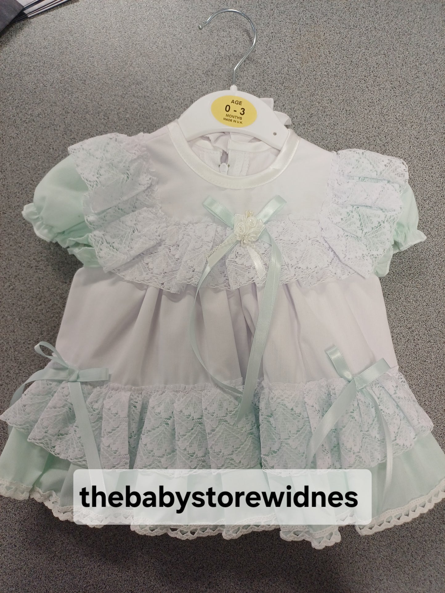 Baby girls frilly lined dress with knickers