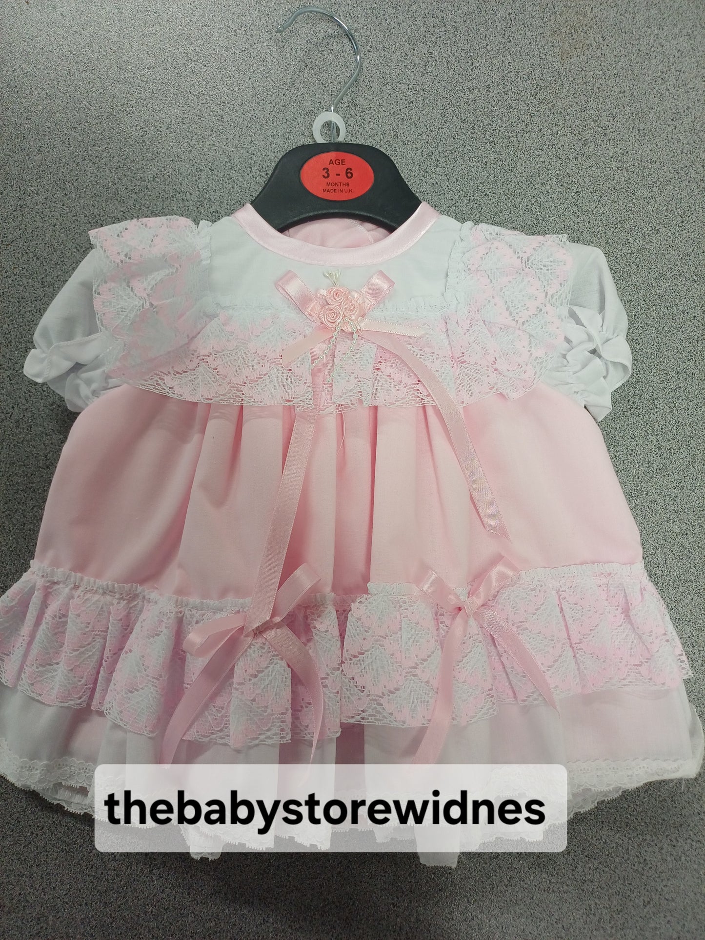 Baby girls frilly lined dress with knickers