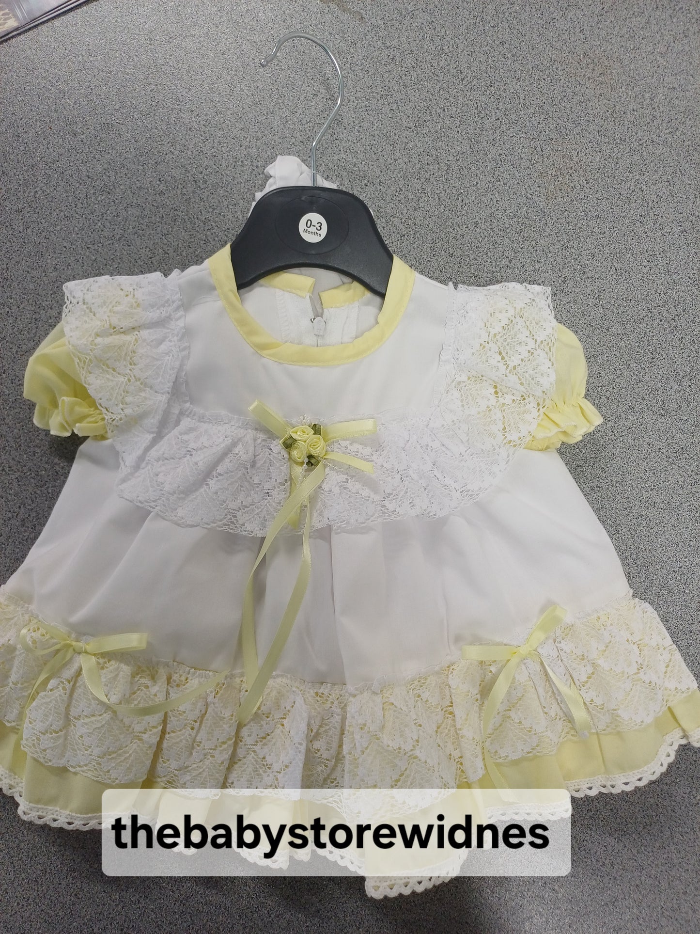 Baby girls frilly lined dress with knickers