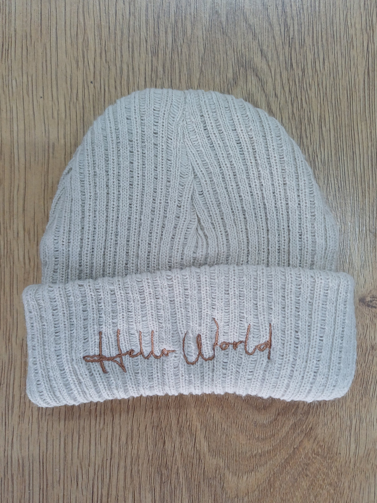 Baby Boys  / girls beanie hats with hello world embroidery size newborn