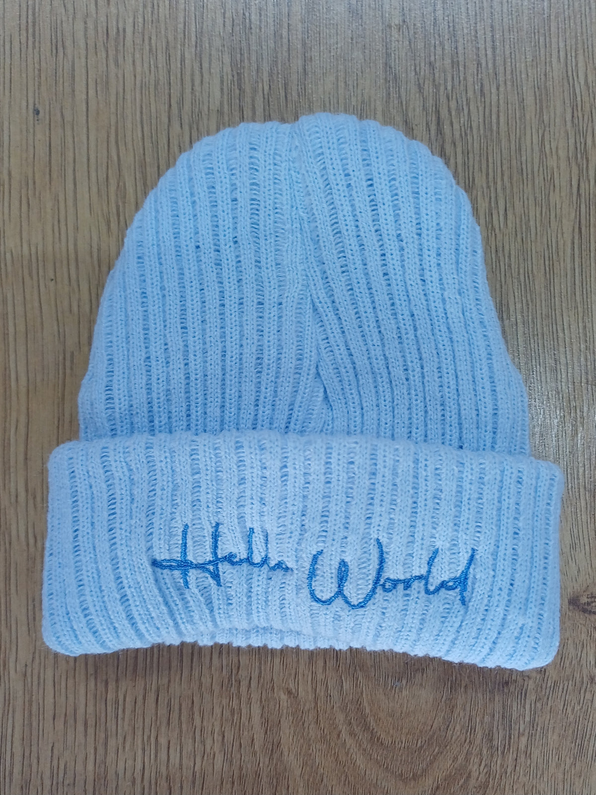 Baby Boys  / girls beanie hats with hello world embroidery size newborn