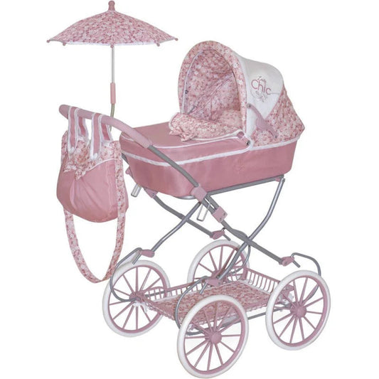 Spanish reborn dolls folding carriage pram with accessories